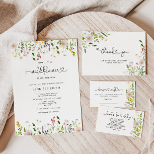 Papier Jeu de baby shower minimaliste fleur sauvage Baby