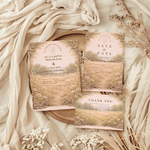 Save The Date Mariage de jardin rustique à la campagne