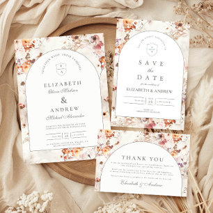 Carte De Remerciements Mariage Botanique à la Prairie Aérienne