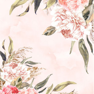 Neutrale Boho Pink Peony Wedding Shower Invitaties