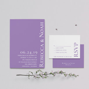 Invitation Simple minimaliste Élégant Lavande Mariage texte