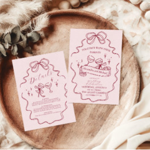 Invitation Quirky Bow Mariage manuscrit