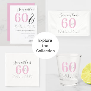 60e verjaardag Moderne Roze Partij Kaart