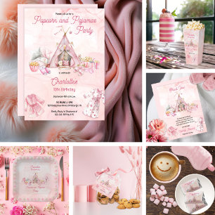 Ballotins Popcorn rose et Pyjamas Swood fête d'anniversaire