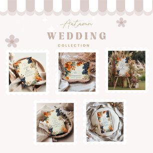 Rustieke wijngaard herfst bruiloft RSVP kaartje