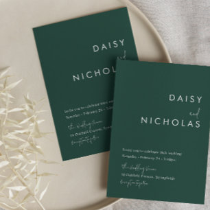 Invitation Mariage bleu Dusty moderne