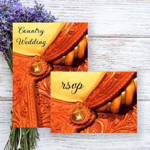Carte de réponse RSVP du Mariage campagnard de sel