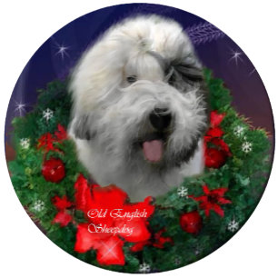 Oude Engelse kerstcadeautjes van Sheepdog Feestdagen Kaart