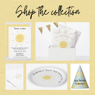 Sticker Rond Joyeux Jaune Sun Parti neutre de genre