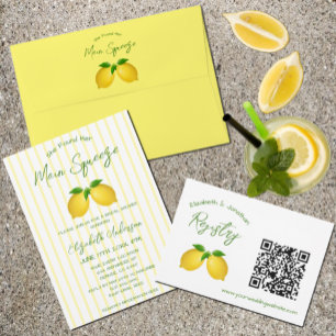 Invitation Fête des mariées principale de citron de taille