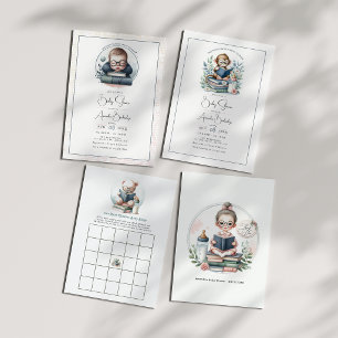 Invitation Trois Volets Notre Prochain Chapitre Baby Shower Photo