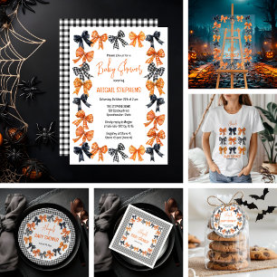 Serviette En Papier Halloween Coquette Black   Baby shower Orange Bows