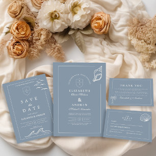 Invitations En Acrylique Mariage main Nautique tiré