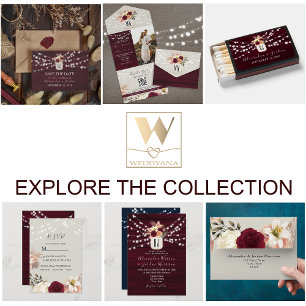 Cartons Réponse Mariage à cordes florales de Bourgogne rustique