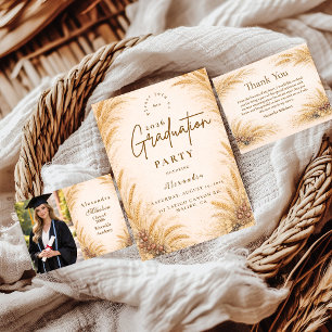 Invitation Fête de fin d'études Champ de Blé Vintage