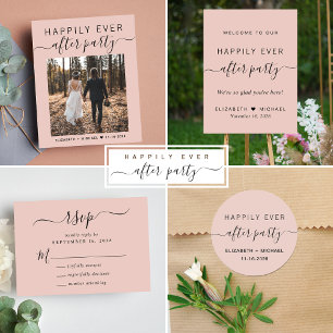 Carte Postale Faire-part Mariage Photo QR Code Heureusement Jamais Après La