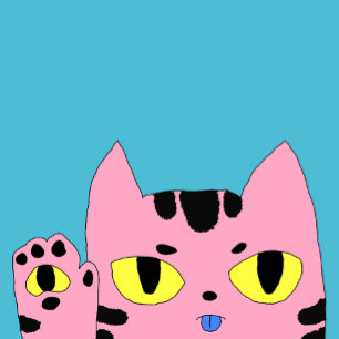 Sticker Rond Chat de poche Alien