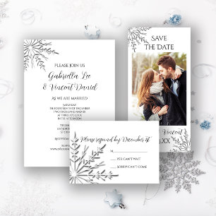 Carte de réponse RSVP pour le mariage hivernal de 