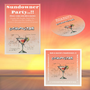Invitation Sundowner Cosmopolitan Cocktail Party