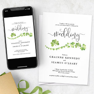 Invitation Élégant noeud celtique irlandais tout en un Mariag
