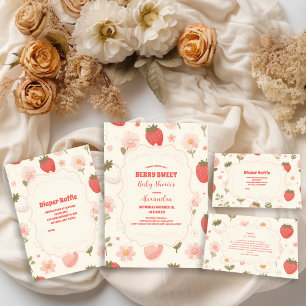 Carte D'accompagnement Berry Sweet Rose Coquette Baby Diapper Raffle