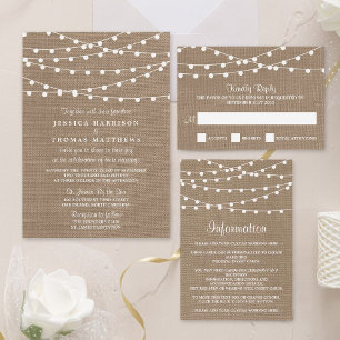 Invitation Collection de Mariages Rustic Burlap
