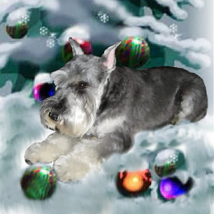 Cartes Pour Fêtes Annuelles Cadeaux de Noël Schnauzer Miniature