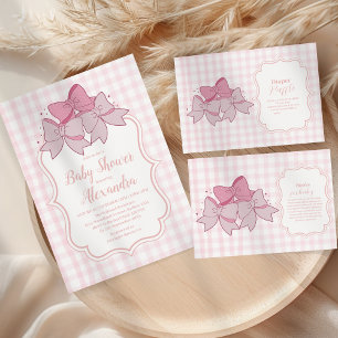 Carte D'accompagnement Pink Watercolor Bow Girl Baby Showe Livres pour bé