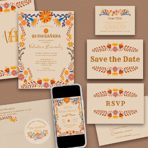 Mexicaanse Floral Westerne Typografie RSVP-kaart RSVP Kaartje