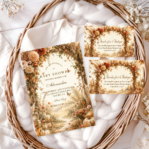 Invitation Élégante Baby Shower Bohème Automne