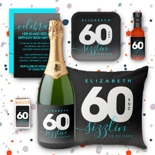 Invitation Moderne Girly Ice Blue 60 et Sizzlin'