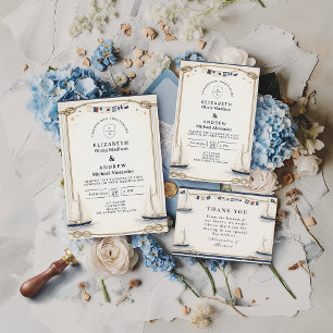 Carte De Remerciements Mariage de bord de mer avec un voilier classique