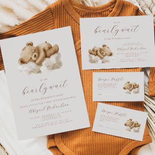 Cute Waterverf Teddy Bear Neutral Baby shower Kaart