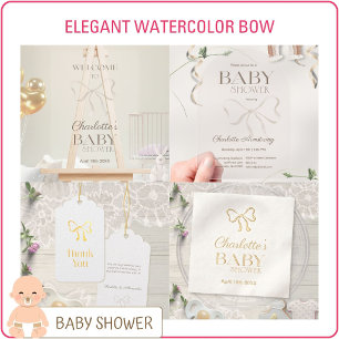 Invitation Fête de bébé : Arc en aquarelle rose poudré subtil