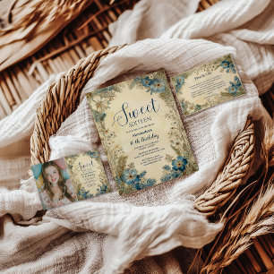 Foto Antieke Botanische Art Nouveau Sweet Sixteen Kaart