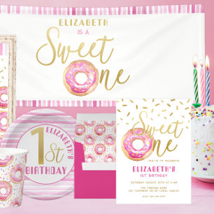 Donut Photo Sweet Un Anniversaire Fête Invitation