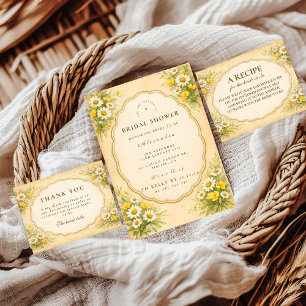 Invitation Lavage de mariée à la marguerite sauvage vintage
