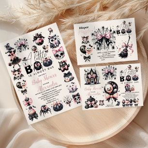 Gothic Pink Halloween Baby shower Papieren Bordje