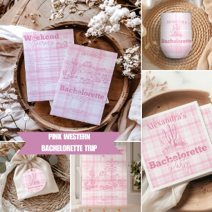 Invitation Voyage de Bachelorette Occidentale Rose