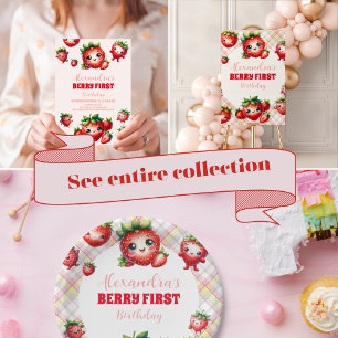 Serviette En Papier Berry fraise Premier anniversaire