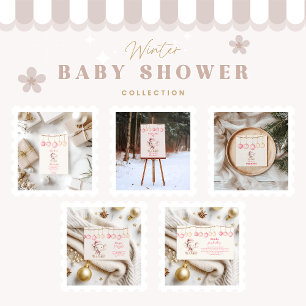 Carte D'accompagnement Baby shower rose de Noël Eléphant Diapper Raffer