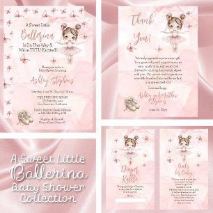 Carte D'accompagnement Petite Ballerina Baby shower rose Livres pour bébé