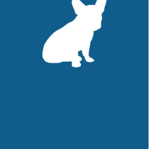 Invitation Français Baby shower Bulldog Français Frenchie Blu