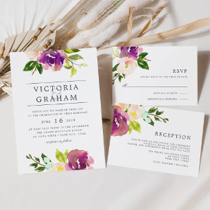 Levendige Bloom Receptie Kaart