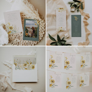 Invitation Automne Enregistrer La Date, Tournesol Enregistrer