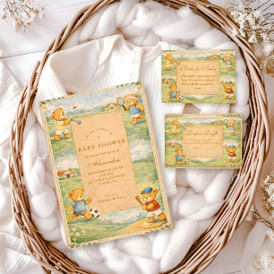 Serviette En Papier Fête Prénatale Oursons Rétro