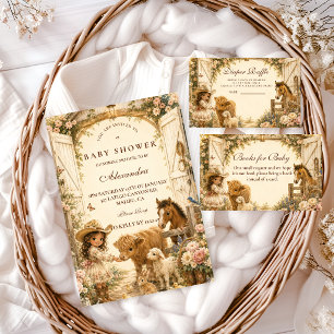 Invitation Fille intemporelle Western Boho Baby Shower