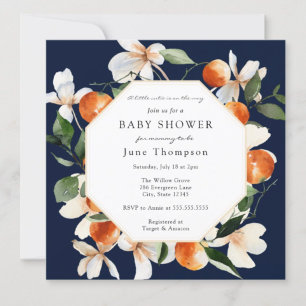 Invitation Orange Blossoms and Clementines Baby shower Invita