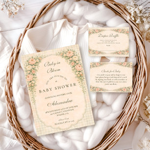 Invitation Arche de roses de campagne française pour Baby Sho