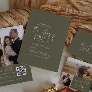 Invitation Moderne Chic Olive Green Le Mariage de